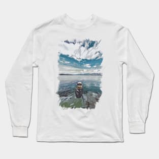 Boat on a lake Long Sleeve T-Shirt